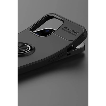 İphone 12 Pro Max Kılıf Range Yüzüklü Silikon - Siyah-gold