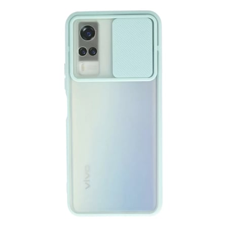 Vivo Y53s Kılıf Palm Buzlu Kamera Sürgülü Silikon - Turkuaz