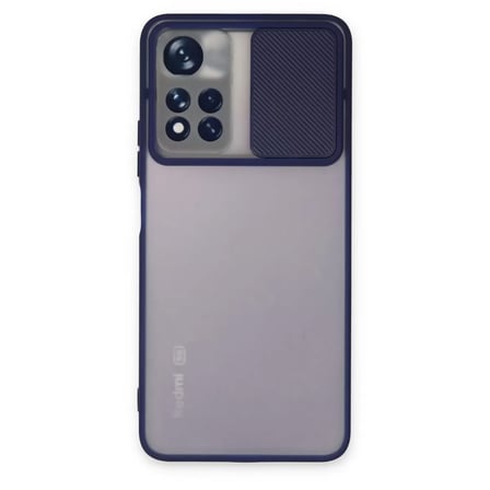 Xiaomi Redmi Note 11t Kılıf Palm Buzlu Kamera Sürgülü Silikon - Lacivert