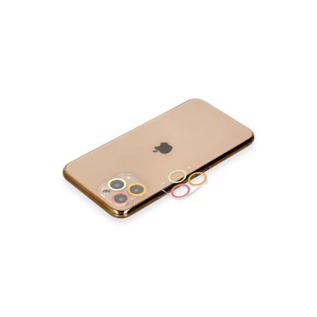 İphone 11 Pro Renkli Kamera Lens Koruma Cam - Turuncu-kırmızı