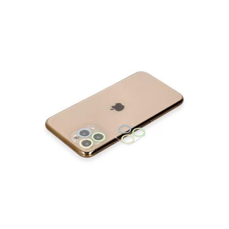 İphone 11 Pro Max Renkli Kamera Lens Koruma Cam - Yeşil-sarı