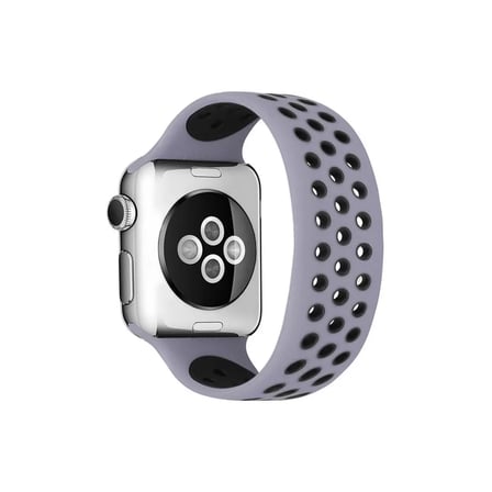 Watch 42mm Ayarlı Delikli Silikon Kordon - Gri-siyah