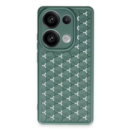 Xiaomi Uyumlu Redmi Note 13 Pro 4g Kılıf Petek Silikon Kapak - Koyu Yeşil