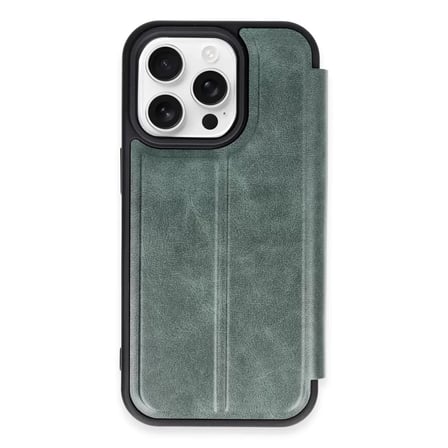 İphone 14 Pro Kılıf Flip Cover - Koyu Yeşil