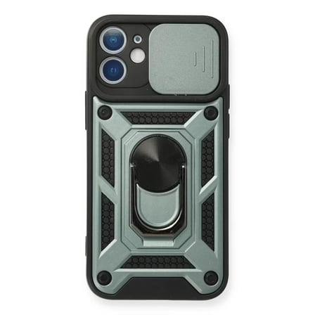 İphone 11 Kılıf Pars Lens Yüzüklü Silikon - Yeşil