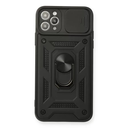 İphone 11 Pro Kılıf Pars Lens Yüzüklü Silikon - Siyah
