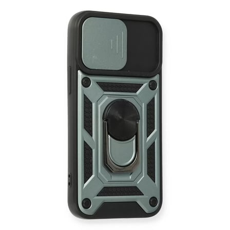İphone 12 Kılıf Pars Lens Yüzüklü Silikon - Yeşil