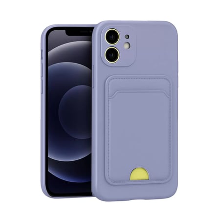 İphone 11 Kılıf Kelvin Kartvizitli Silikon - Lila