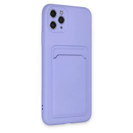İphone 11 Pro Max Kılıf Kelvin Kartvizitli Silikon - Lila
