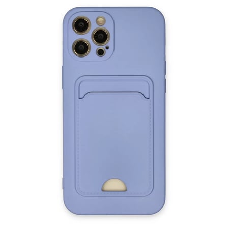 İphone 12 Pro Max Kılıf Kelvin Kartvizitli Silikon - Lila