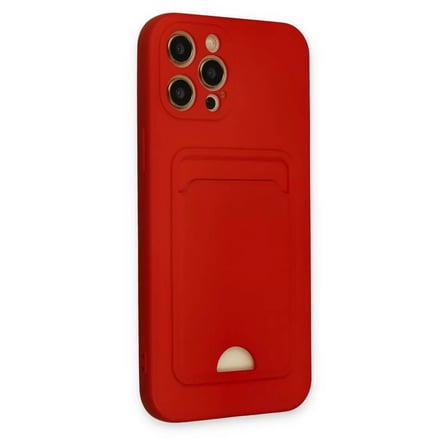 İphone 12 Pro Max Kılıf Kelvin Kartvizitli Silikon - Kırmızı