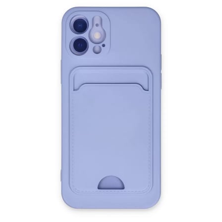 İphone 12 Kılıf Kelvin Kartvizitli Silikon - Lila