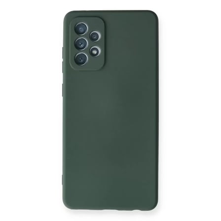 Samsung Galaxy A72 Kılıf Nano İçi Kadife Silikon - Koyu Yeşil