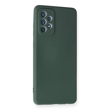 Samsung Galaxy A72 Kılıf Nano İçi Kadife Silikon - Koyu Yeşil