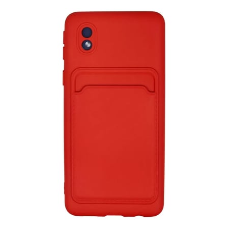 Samsung Galaxy A01 Core Kılıf Kelvin Kartvizitli Silikon - Kırmızı