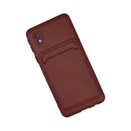 Samsung Uyumlu Galaxy A01 Core Kılıf Kelvin Kartvizitli Silikon - Bordo