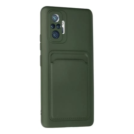 Xiaomi Redmi Note 10 Pro Kılıf Kelvin Kartvizitli Silikon - Koyu Yeşil
