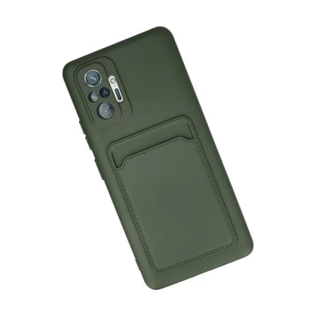 Xiaomi Redmi Note 10 Pro Kılıf Kelvin Kartvizitli Silikon - Koyu Yeşil
