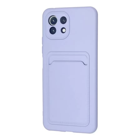 Xiaomi Mi 11 Kılıf Kelvin Kartvizitli Silikon - Lila