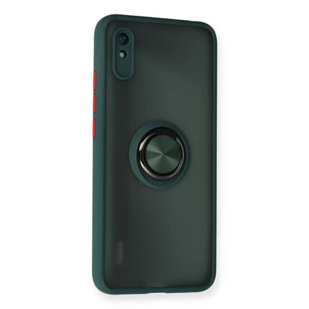 Xiaomi Uyumlu Redmi 9a Kılıf Montreal Yüzüklü Silikon Kapak - Yeşil