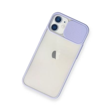 İphone 11 Kılıf Palm Buzlu Kamera Sürgülü Silikon - Lila