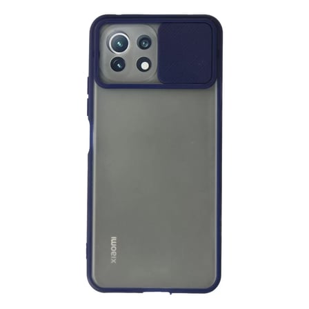 Xiaomi Uyumlu Mi 11 Lite Kılıf Palm Buzlu Kamera Sürgülü Silikon - Lacivert