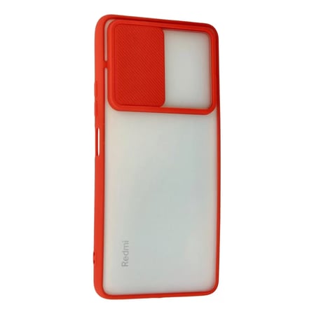 Xiaomi Uyumlu Redmi Note 10 Pro Kılıf Palm Buzlu Kamera Sürgülü Silikon - Kırmızı