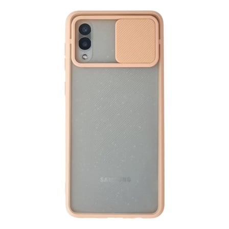 Samsung Galaxy A02 Kılıf Palm Buzlu Kamera Sürgülü Silikon - Pembe