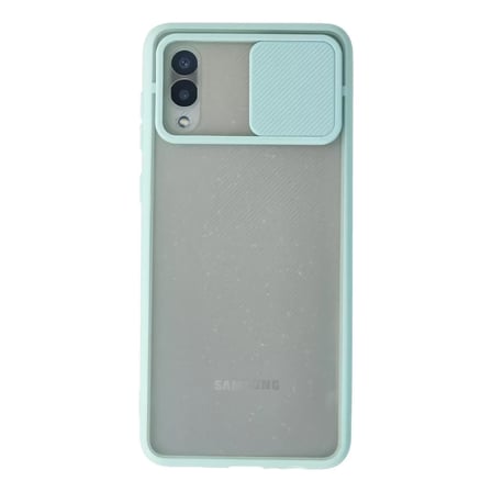 Samsung Galaxy A02 Kılıf Palm Buzlu Kamera Sürgülü Silikon - Turkuaz