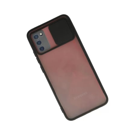 Samsung Uyumlu Galaxy A02s Kılıf Palm Buzlu Kamera Sürgülü Silikon - Siyah