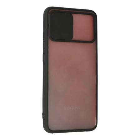 Samsung Uyumlu Galaxy A02s Kılıf Palm Buzlu Kamera Sürgülü Silikon - Siyah