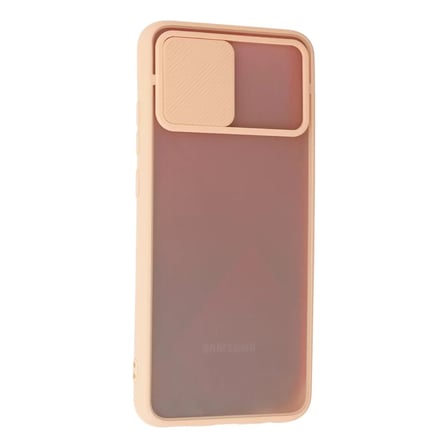 Samsung Uyumlu Galaxy A02s Kılıf Palm Buzlu Kamera Sürgülü Silikon - Pembe