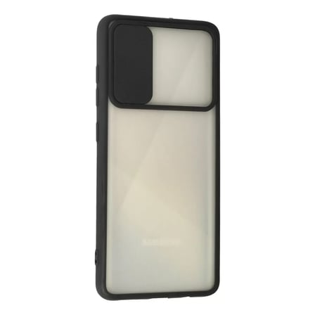 Samsung Galaxy A71 Kılıf Palm Buzlu Kamera Sürgülü Silikon - Siyah