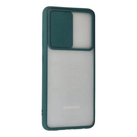Samsung Uyumlu Galaxy A72 Kılıf Palm Buzlu Kamera Sürgülü Silikon - Yeşil