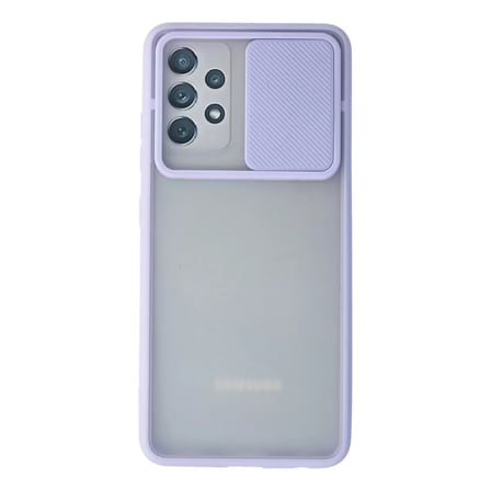 Samsung Galaxy A72 Kılıf Palm Buzlu Kamera Sürgülü Silikon - Lila
