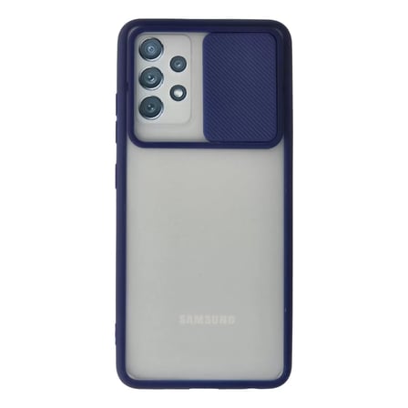 Samsung Uyumlu Galaxy A72 Kılıf Palm Buzlu Kamera Sürgülü Silikon - Lacivert