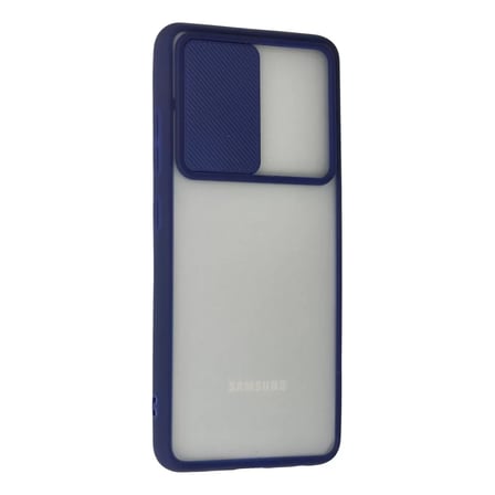 Samsung Uyumlu Galaxy A72 Kılıf Palm Buzlu Kamera Sürgülü Silikon - Lacivert