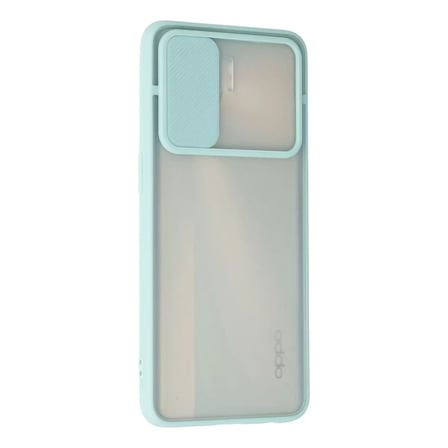 Oppo Reno 4 Lite Kılıf Palm Buzlu Kamera Sürgülü Silikon - Turkuaz