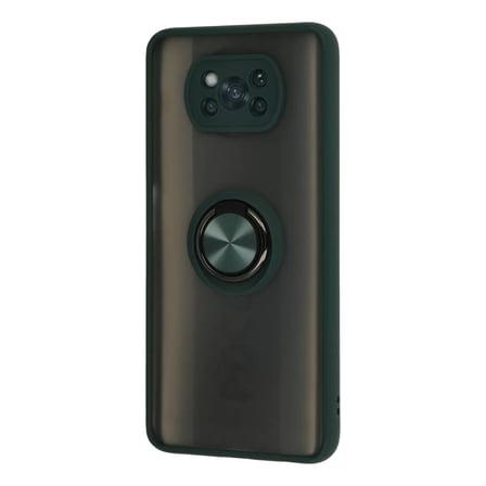 Xiaomi Pocophone X3 Kılıf Montreal Yüzüklü Silikon Kapak - Yeşil