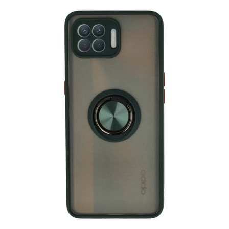 Oppo Reno 4 Lite Kılıf Montreal Yüzüklü Silikon Kapak - Yeşil