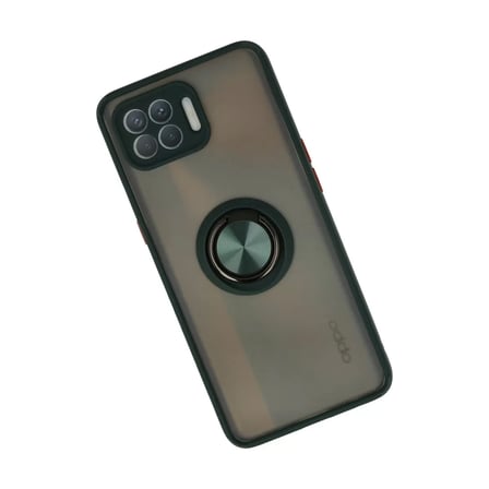 Oppo Reno 4 Lite Kılıf Montreal Yüzüklü Silikon Kapak - Yeşil