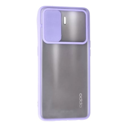 Oppo Reno 5 Lite Kılıf Palm Buzlu Kamera Sürgülü Silikon - Lila