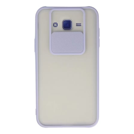 Samsung Galaxy J7 Kılıf Palm Buzlu Kamera Sürgülü Silikon - Lila