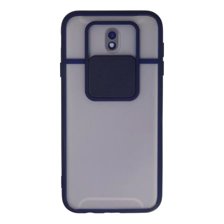 Samsung Galaxy J7 Pro / J730 Kılıf Palm Buzlu Kamera Sürgülü Silikon - Lacivert