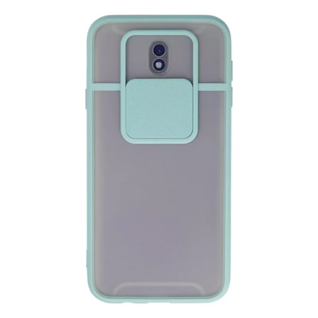 Samsung Galaxy J7 Pro / J730 Kılıf Palm Buzlu Kamera Sürgülü Silikon - Turkuaz