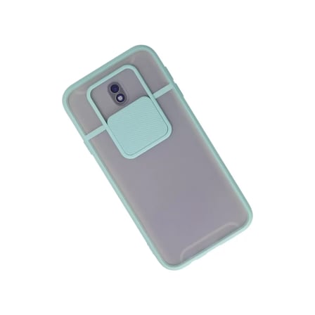 Samsung Galaxy J7 Pro / J730 Kılıf Palm Buzlu Kamera Sürgülü Silikon - Turkuaz