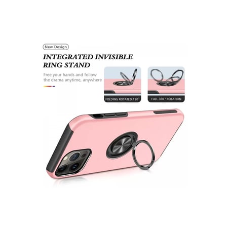 İphone 13 Pro Kılıf Elit Yüzüklü Kapak - Pembe
