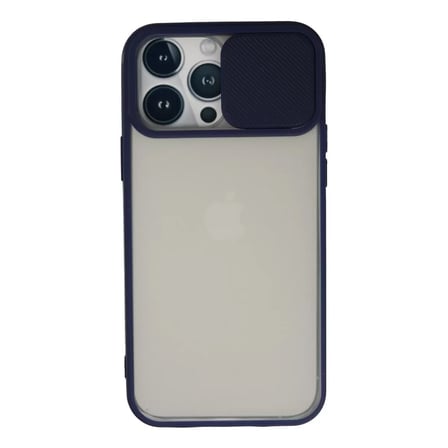 İphone 13 Pro Max Kılıf Palm Buzlu Kamera Sürgülü Silikon - Lacivert