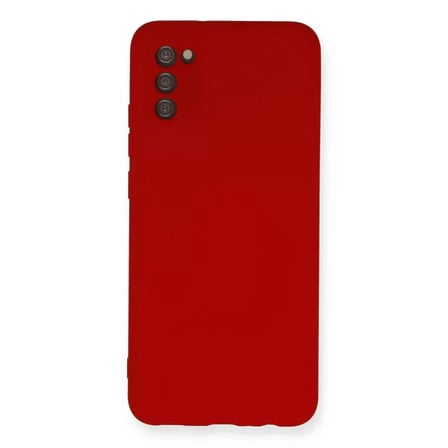 Samsung Galaxy A03s Kılıf Nano İçi Kadife Silikon - Kırmızı