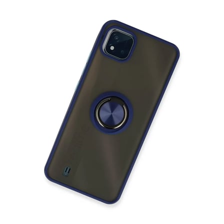 Realme C11 2021 Kılıf Montreal Yüzüklü Silikon Kapak - Lacivert